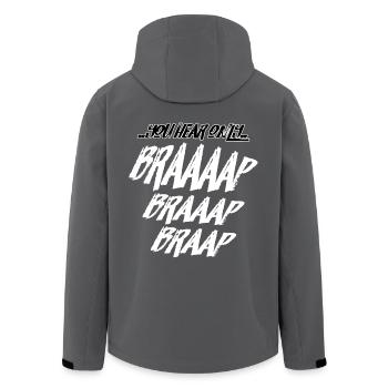 YouHearOnlyBraaaap - Men’s Recycled Softshell Jacket by Stanley/Stella - black - Back - AI Model Male 185 light (185cm)