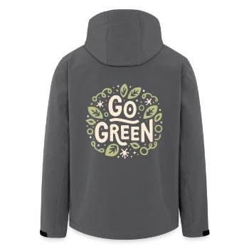 Go Green, umweltfreundlich, vegan, vegetarisch, ästhetisch - Recycelte Männer Softshell-Jacke von Stanley/Stella - Anthrazit - Hinten - AI Model Male 185 light (185cm)