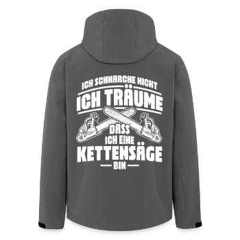 Kettensäge schnarchen Holzfäller Spruch - Recycelte Männer Softshell-Jacke von Stanley/Stella - Anthrazit - Hinten - AI Model Male 185 light (185cm)