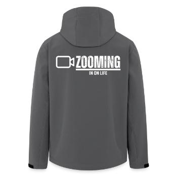 ZOOMING IN ON LIFE - Men’s Recycled Softshell Jacket by Stanley/Stella - black - Back - AI Model Male 185 light (185cm)
