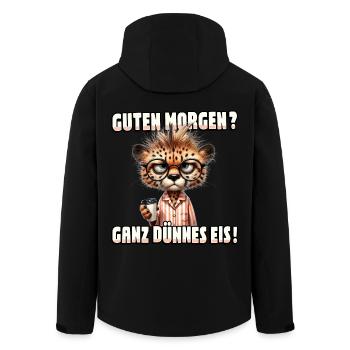 Guten Morgen? Ganz dünnes Eis - Recycelte Männer Softshell-Jacke von Stanley/Stella - Schwarz - Hinten - AI Model Male 185 light (185cm)