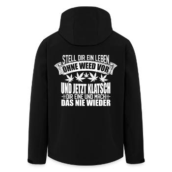 WEED KIFFER KIFFEN AMSTERDAM DROGEN GRAS CANNABIS - Recycelte Männer Softshell-Jacke von Stanley/Stella - Schwarz - Hinten - AI Model Male 185 light (185cm)