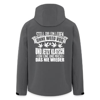 WEED KIFFER KIFFEN AMSTERDAM DROGEN GRAS CANNABIS - Recycelte Männer Softshell-Jacke von Stanley/Stella - Anthrazit - Hinten - AI Model Male 185 light (185cm)