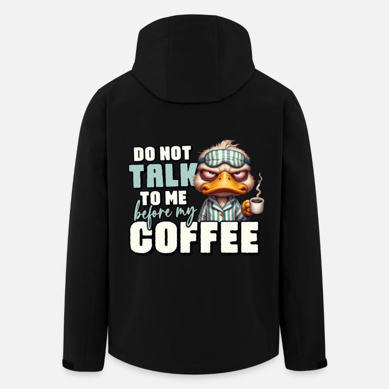 Grumpy duck with coffee - Men’s Recycled Softshell Jacket by Stanley/Stella - black