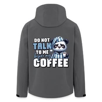 Mürrischer Panda Bär mit Kaffee - Recycelte Männer Softshell-Jacke von Stanley/Stella - Schwarz - Hinten - AI Model Male 185 light (185cm)