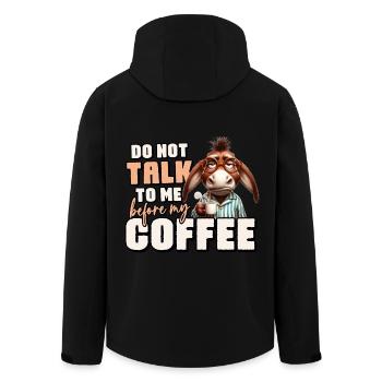 Mürrischer Esel mit Kaffee - Recycelte Männer Softshell-Jacke von Stanley/Stella - Schwarz - Hinten - AI Model Male 185 light (185cm)