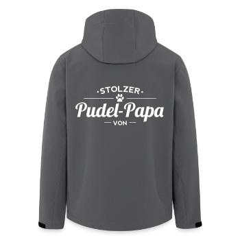 Pudelpapa Wunschname - Recycelte Männer Softshell-Jacke von Stanley/Stella - Schwarz - Hinten - AI Model Male 185 light (185cm)