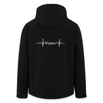 Herzschlag EKG Vienna Hauptstadt Stolz Geschenk - Recycelte Männer Softshell-Jacke von Stanley/Stella - Schwarz - Hinten - AI Model Male 185 light (185cm)