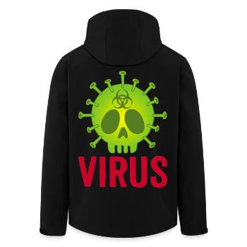 Tête de mort virus - Veste softshell homme en polyester recyclé Stanley/Stella - noir - Dos - AI Model Male 185 light (185cm)