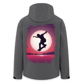 SK8R | | lune | de skateboard Patinage - Veste softshell homme en polyester recyclé Stanley/Stella - noir - Dos - AI Model Male 185 light (185cm)