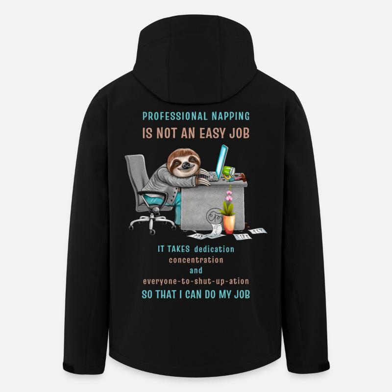 Funny Sloth Saying Professional Napping - Men’s Recycled Softshell Jacket by Stanley/Stella - black