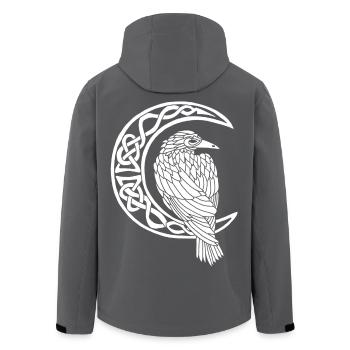 Der weiße Rabe und der Mond - Recycelte Männer Softshell-Jacke von Stanley/Stella - Schwarz - Hinten - AI Model Male 185 light (185cm)