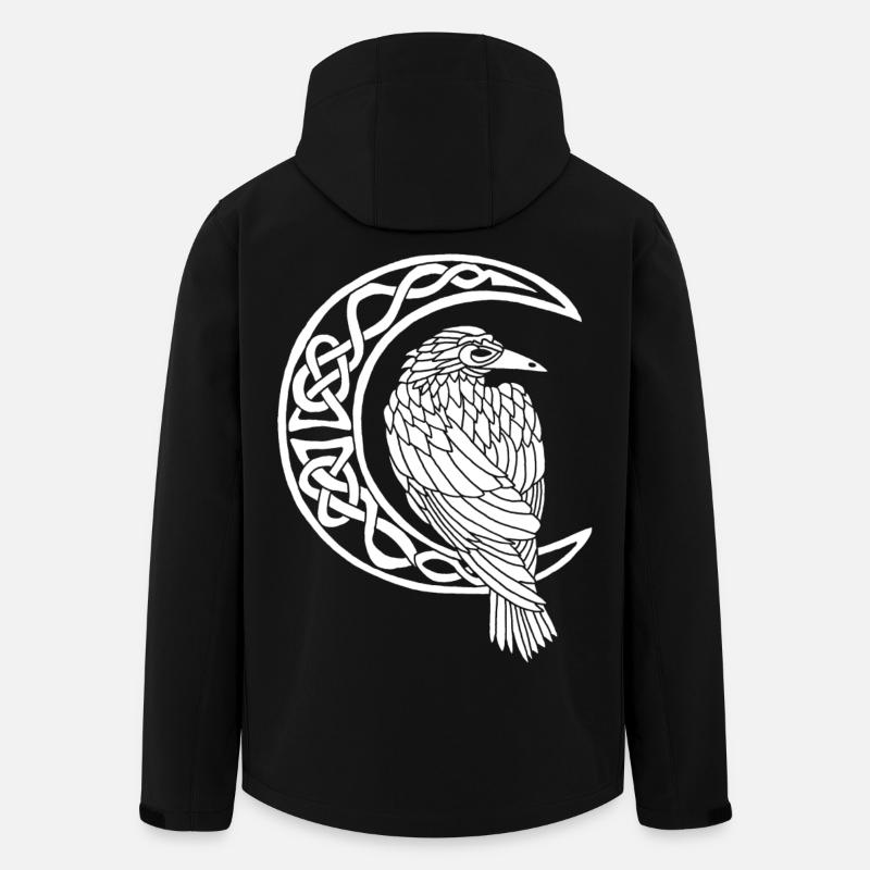 Der weiße Rabe und der Mond - Recycelte Männer Softshell-Jacke von Stanley/Stella - Schwarz