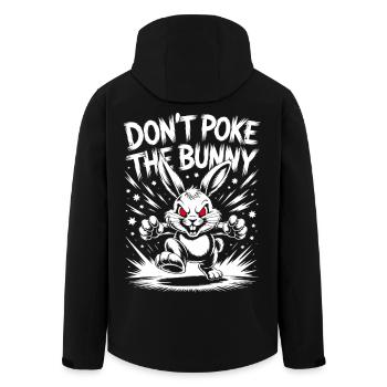 Angry Bunny Protest Design - Men’s Recycled Softshell Jacket by Stanley/Stella - black - Back - AI Model Male 185 light (185cm)
