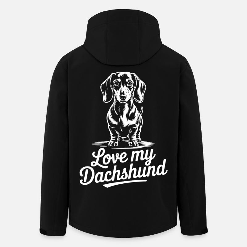 Motif de teckel préféré - Veste softshell homme en polyester recyclé Stanley/Stella - noir