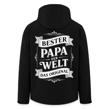 Best Dad in the World Gift Gift Idea - Men’s Recycled Softshell Jacket by Stanley/Stella - black - Back - AI Model Male 185 light (185cm)