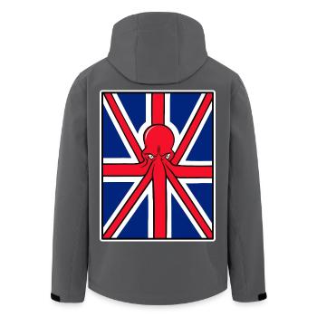Red Octopus Union Jack Flagge - Recycelte Männer Softshell-Jacke von Stanley/Stella - Anthrazit - Hinten - AI Model Male 185 light (185cm)