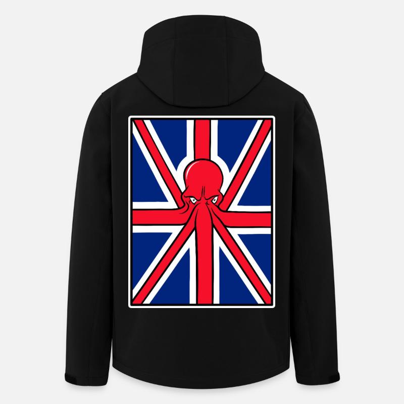 Red Octopus Union Jack Flag - Men’s Recycled Softshell Jacket by Stanley/Stella - black