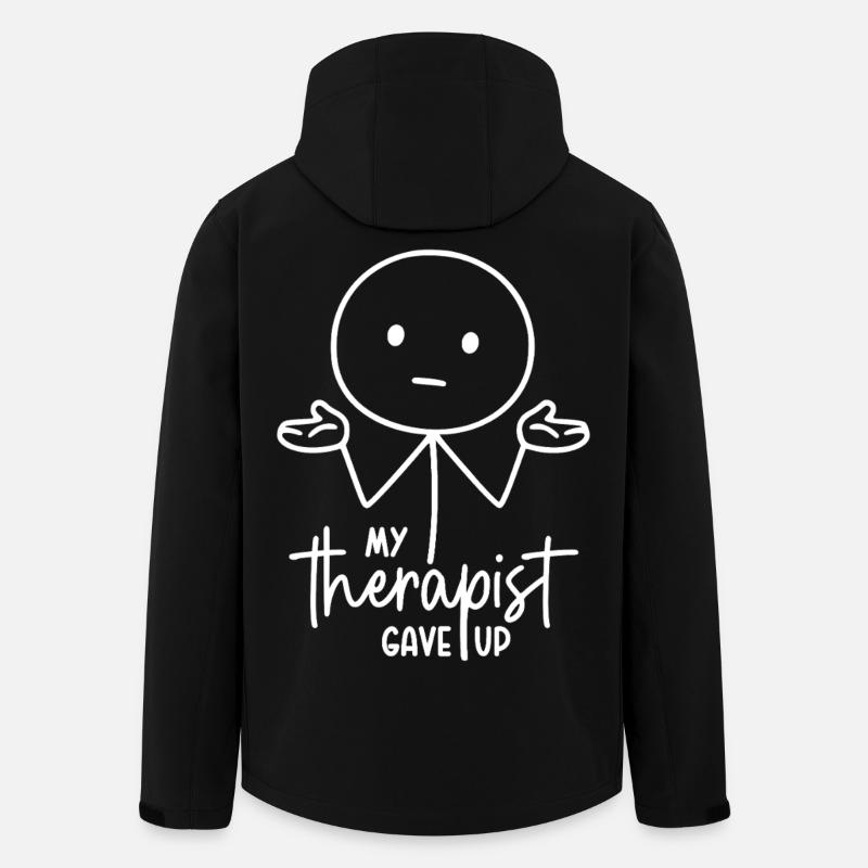 My therapist gave up - Strichmännchen Achselzucken - Recycelte Männer Softshell-Jacke von Stanley/Stella - Schwarz
