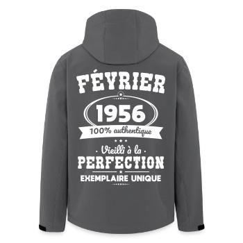 70th Anniversary - February 1956 Perfection - Men’s Recycled Softshell Jacket by Stanley/Stella - black - Back - AI Model Male 185 light (185cm)