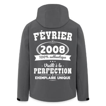18. Geburtstag – Februar 2008 Perfektion - Recycelte Männer Softshell-Jacke von Stanley/Stella - Schwarz - Hinten - AI Model Male 185 light (185cm)