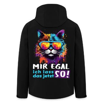 Mir egal! Ich lass das jetzt so!  - Recycelte Männer Softshell-Jacke von Stanley/Stella - Schwarz - Hinten - AI Model Male 185 light (185cm)