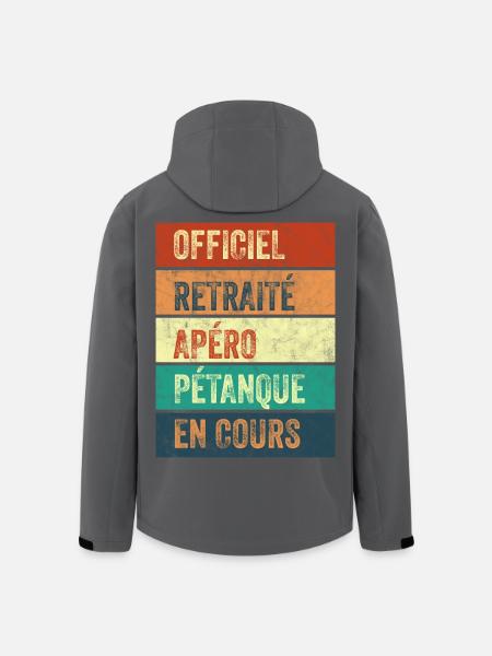 Retraite Apéro Pétanque - Veste softshell homme en polyester recyclé Stanley/Stella - noir