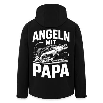 Angeln mit Papa – Großer Fang - Recycelte Männer Softshell-Jacke von Stanley/Stella - Schwarz - Hinten - AI Model Male 185 light (185cm)