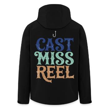Cast Miss Reel Pêche Rétro - Veste softshell homme en polyester recyclé Stanley/Stella - noir - Dos - AI Model Male 185 light (185cm)