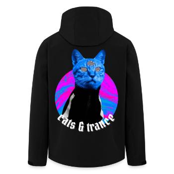 Cats & Trance Chat Musique Trance Psytrance EDM - Veste softshell homme en polyester recyclé Stanley/Stella - noir - Dos - AI Model Male 185 light (185cm)