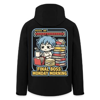 Final Monday Morning Gamer - Recycelte Männer Softshell-Jacke von Stanley/Stella - Schwarz - Hinten - AI Model Male 185 light (185cm)