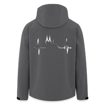 Cologne Herzschlag Skyline Kölner Dom Silber Metallic - Veste softshell homme en polyester recyclé Stanley/Stella - noir - Dos - AI Model Male 185 light (185cm)