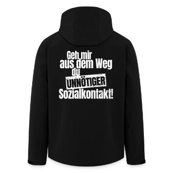 Geh Mir Aus Dem Weg Du Unnötiger Sozialkontakt - Recycelte Männer Softshell-Jacke von Stanley/Stella - Schwarz - Hinten - AI Model Male 185 light (185cm)