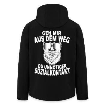 Geh Mir Aus Dem Weg Du Unnötiger Sozialkontakt - Recycelte Männer Softshell-Jacke von Stanley/Stella - Schwarz - Hinten - AI Model Male 185 light (185cm)