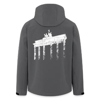 Berlin Porte de Brandebourg Vintage Skyline Berliner - Veste softshell homme en polyester recyclé Stanley/Stella - charbon - Dos - AI Model Male 185 light (185cm)