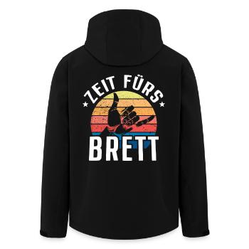Surfer Zeit Fürs Brett Surfbrett Shaka Windsurfer - Recycelte Männer Softshell-Jacke von Stanley/Stella - Schwarz - Hinten - AI Model Male 185 light (185cm)
