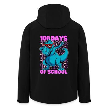 100 Tage Schulen Dinosaurier DAB T-REX Pink - Recycelte Männer Softshell-Jacke von Stanley/Stella - Schwarz - Hinten - AI Model Male 185 light (185cm)
