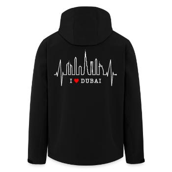 Dubai Skyline Heartbeat Burj Khalifa Silhouette - Men’s Recycled Softshell Jacket by Stanley/Stella - black - Back - AI Model Male 185 light (185cm)
