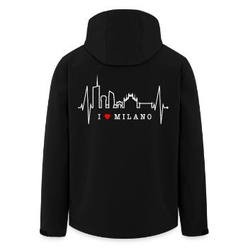 Mailand Skyline Italien Herzschlag Fan Love Milano - Recycelte Männer Softshell-Jacke von Stanley/Stella - Schwarz - Hinten - AI Model Male 185 light (185cm)