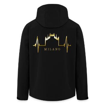 Mailand Skyline Italien Herzschlag Fan Love Milano - Recycelte Männer Softshell-Jacke von Stanley/Stella - Schwarz - Hinten - AI Model Male 185 light (185cm)