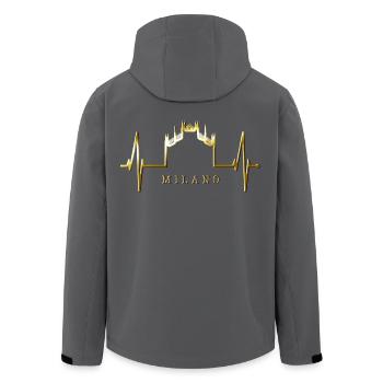 Mailand Skyline Italien Herzschlag Fan Love Milano - Recycelte Männer Softshell-Jacke von Stanley/Stella - Anthrazit - Hinten - AI Model Male 185 light (185cm)