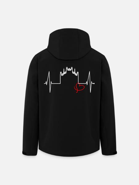 Milan Skyline Italy Heartbeat Fan Love Milano - Men’s Recycled Softshell Jacket by Stanley/Stella - black