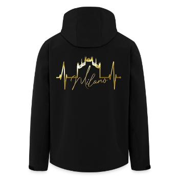 Mailand Skyline Italien Herzschlag Fan Love Milano - Recycelte Männer Softshell-Jacke von Stanley/Stella - Schwarz - Hinten - AI Model Male 185 light (185cm)