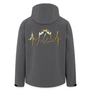 Mailand Skyline Italien Herzschlag Fan Love Milano - Recycelte Männer Softshell-Jacke von Stanley/Stella - Anthrazit - Hinten - AI Model Male 185 light (185cm)