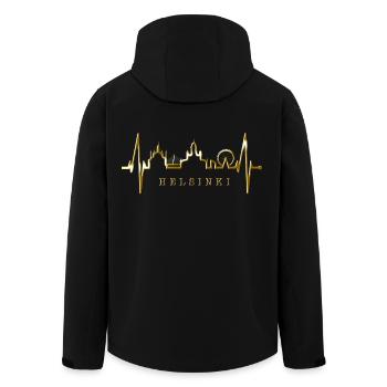 Helsinki Skyline Herzschlag Finnisch Love Finnland - Recycelte Männer Softshell-Jacke von Stanley/Stella - Schwarz - Hinten - AI Model Male 185 light (185cm)
