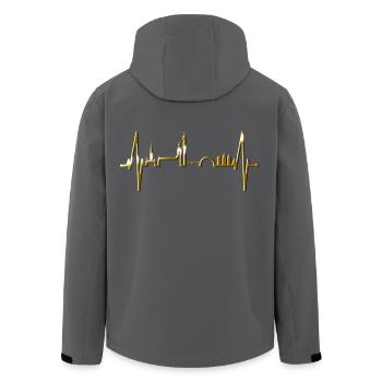 Stockholm Skyline Herzschlag Herz I Love Schweden - Recycelte Männer Softshell-Jacke von Stanley/Stella - Schwarz - Hinten - AI Model Male 185 light (185cm)