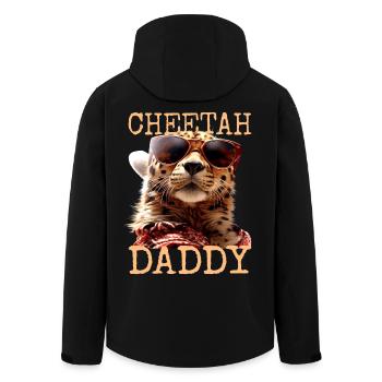 Guépard Papa Guépard Papa Papa Fête des Pères Chats - Veste softshell homme en polyester recyclé Stanley/Stella - noir - Dos - AI Model Male 185 light (185cm)