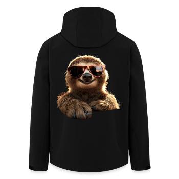 Faultier Morgenmuffel Faulenzer Süße Faultiere - Recycelte Männer Softshell-Jacke von Stanley/Stella - Schwarz - Hinten - AI Model Male 185 light (185cm)