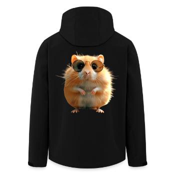 Hamster mit Sonnenbrille Goldhamster Süße Hamster - Recycelte Männer Softshell-Jacke von Stanley/Stella - Schwarz - Hinten - AI Model Male 185 light (185cm)