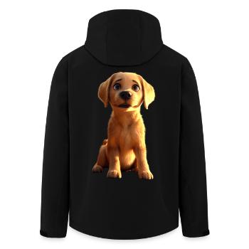 Labrador Retriever Chien Amour Jeunes Labradors Mignons - Veste softshell homme en polyester recyclé Stanley/Stella - noir - Dos - AI Model Male 185 light (185cm)